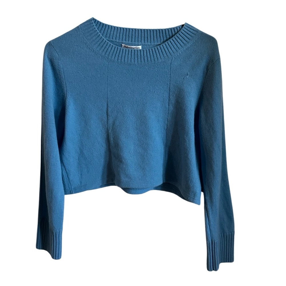 Reformation Teal Crew Neck Sweater